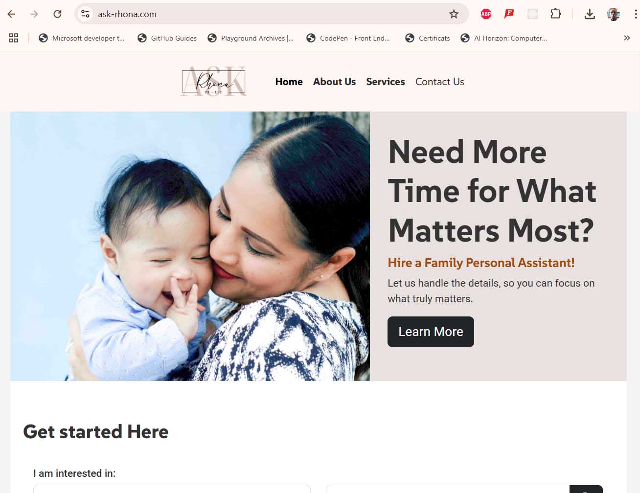 BytebaseTech Ask Rhona - Web Design Project